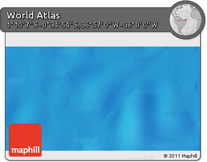 Shaded Relief 3D Map of the Area around 0° 52' 31" S, 36° 28' 30" W