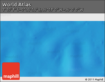 Shaded Relief 3D Map of the Area around 0° 52' 31" S, 36° 28' 30" W
