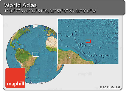 Satellite Location Map of the Area around 0° 52' 31" S, 36° 28' 30" W