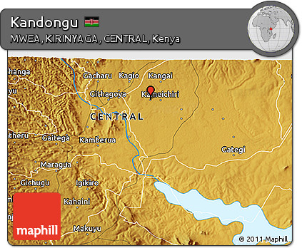 Physical 3D Map of Kandongu