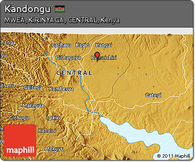 Physical 3D Map of Kandongu