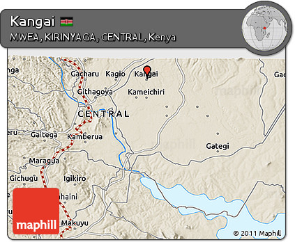 Shaded Relief 3D Map of Kangai