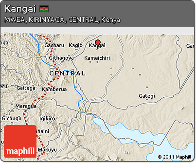 Shaded Relief 3D Map of Kangai