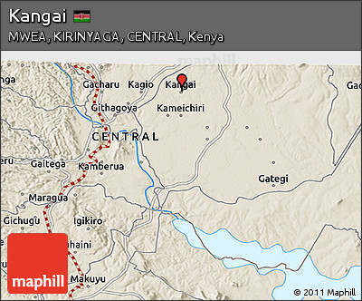 Shaded Relief 3D Map of Kangai
