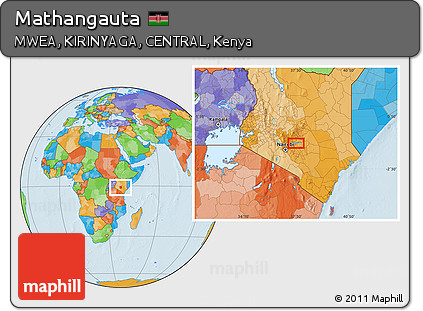 Political Location Map of Mathangauta