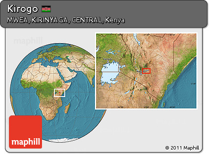 Satellite Location Map of Kirogo