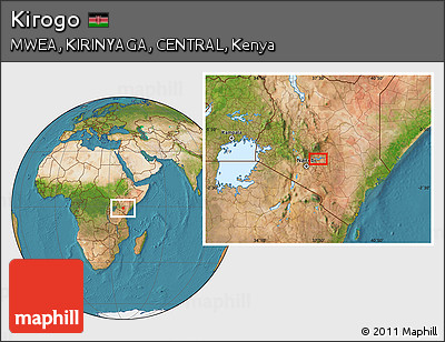 Satellite Location Map of Kirogo