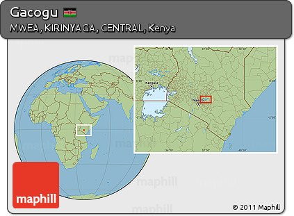 Savanna Style Location Map of Gacogu