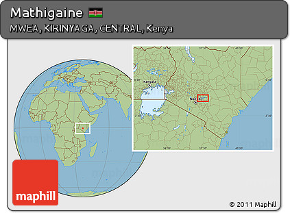 Savanna Style Location Map of Mathigaine