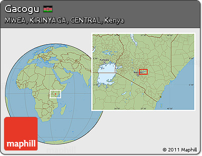 Savanna Style Location Map of Gacogu