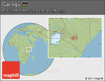 Savanna Style Location Map of Gacogu