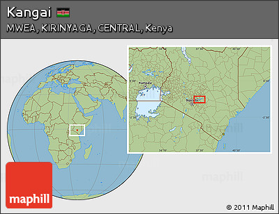 Savanna Style Location Map of Kangai