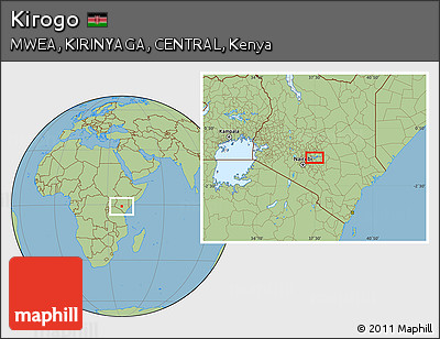 Savanna Style Location Map of Kirogo