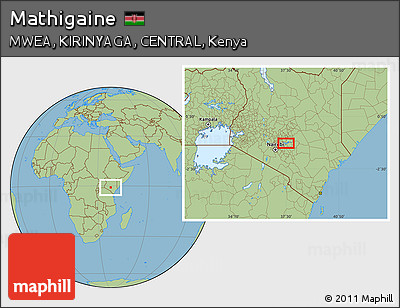 Savanna Style Location Map of Mathigaine
