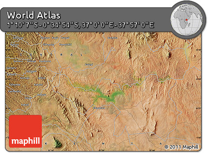 Satellite Map of the Area around 0° 52' 31" S, 37° 28' 30" E