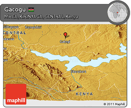 Physical Panoramic Map of Gacogu