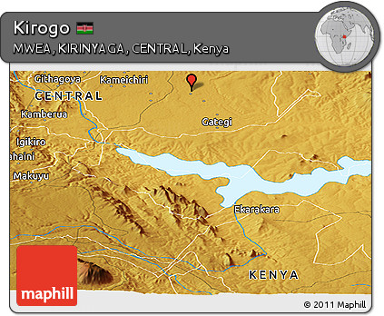 Physical Panoramic Map of Kirogo