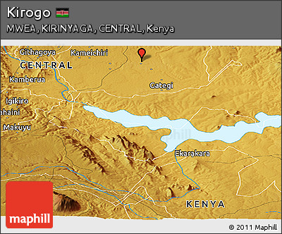 Physical Panoramic Map of Kirogo