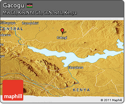 Physical Panoramic Map of Gacogu