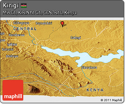Physical Panoramic Map of Kirigi