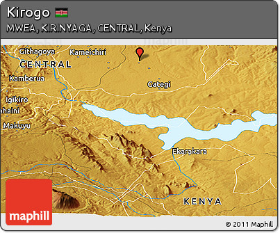 Physical Panoramic Map of Kirogo