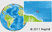 Physical Location Map of the area around 0° 52' 31" S, 37° 19' 30" W