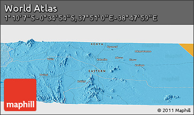 Political Panoramic Map of the Area around 0° 52' 31" S, 38° 19' 30" E