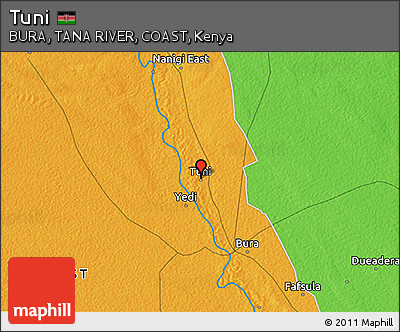 Political 3D Map of Tuni