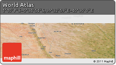 Satellite Panoramic Map of the Area around 0° 52' 31" S, 40° 1' 29" E