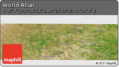 Satellite Panoramic Map of the Area around 0° 52' 31" S, 40° 52' 30" E