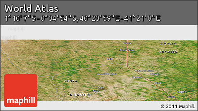 Satellite Panoramic Map of the Area around 0° 52' 31" S, 40° 52' 30" E