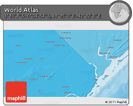 Political 3D Map of the Area around 0° 52' 31" S, 41° 43' 30" E