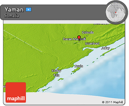 Physical Panoramic Map of Yaman