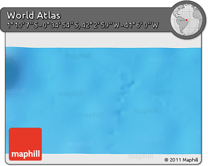 Shaded Relief 3D Map of the Area around 0° 52' 31" S, 41° 34' 30" W
