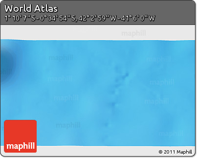 Shaded Relief 3D Map of the Area around 0° 52' 31" S, 41° 34' 30" W