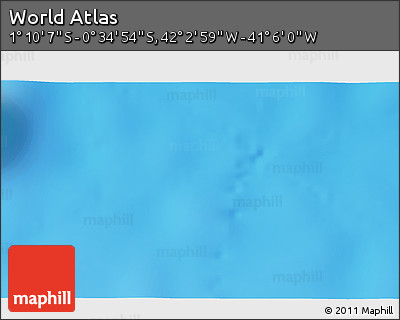 Shaded Relief 3D Map of the Area around 0° 52' 31" S, 41° 34' 30" W