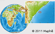 Physical Location Map of the area around 0° 52' 31" S, 43° 25' 29" E