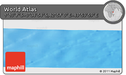 Shaded Relief Panoramic Map of the Area around 0° 52' 31" S, 43° 25' 29" E