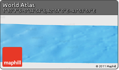 Shaded Relief Panoramic Map of the Area around 0° 52' 31" S, 43° 25' 29" E