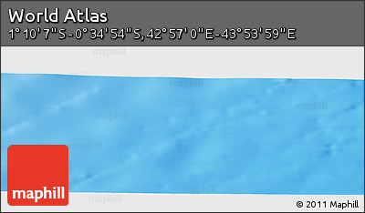 Shaded Relief Panoramic Map of the Area around 0° 52' 31" S, 43° 25' 29" E