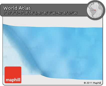 Shaded Relief 3D Map of the Area around 0° 52' 31" S, 43° 16' 29" W