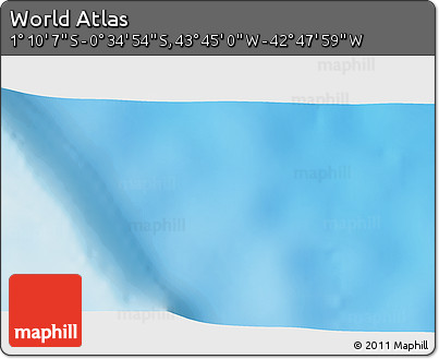 Shaded Relief 3D Map of the Area around 0° 52' 31" S, 43° 16' 29" W