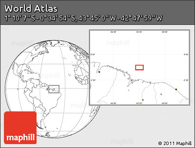 Blank Location Map of the Area around 0° 52' 31" S, 43° 16' 29" W