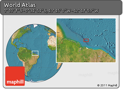 Satellite Location Map of the Area around 0° 52' 31" S, 43° 16' 29" W
