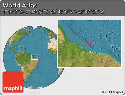 Satellite Location Map of the Area around 0° 52' 31" S, 43° 16' 29" W
