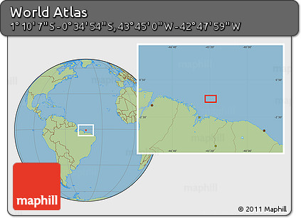 Savanna Style Location Map of the Area around 0° 52' 31" S, 43° 16' 29" W