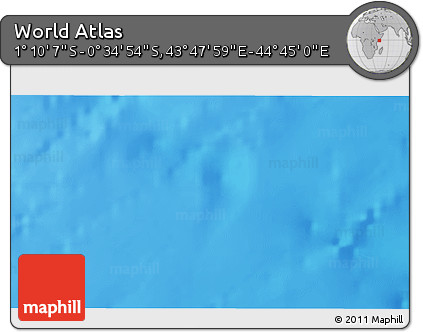 Physical 3D Map of the Area around 0° 52' 31" S, 44° 16' 29" E