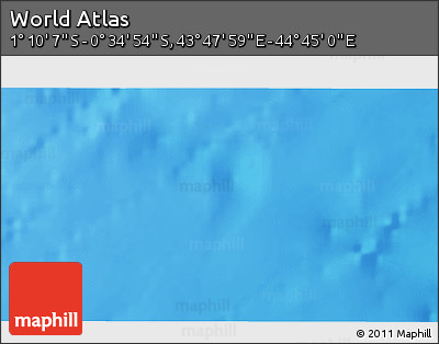 Physical 3D Map of the Area around 0° 52' 31" S, 44° 16' 29" E