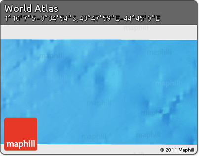 Physical 3D Map of the Area around 0° 52' 31" S, 44° 16' 29" E