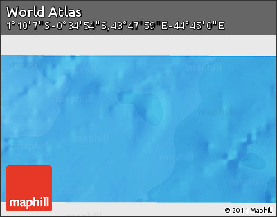 Political 3D Map of the Area around 0° 52' 31" S, 44° 16' 29" E